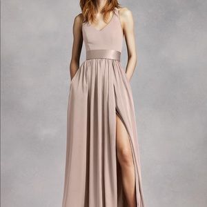 Vera Wang halter Bridesmaid Dress in biscotti